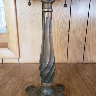 LOT 158L: Antique Reverse Painted Glass Shade Table Lamp