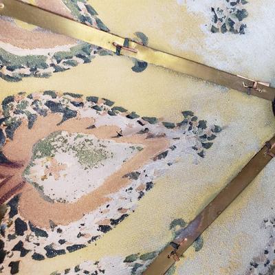 LOT 158L: Antique Reverse Painted Glass Shade Table Lamp