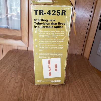 LOT 159P: Vintage Panasonic Solid State Portable TV/Radio with Original Packaging