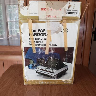 LOT 159P: Vintage Panasonic Solid State Portable TV/Radio with Original Packaging