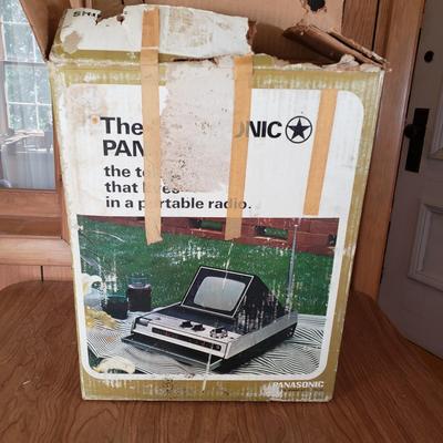 LOT 159P: Vintage Panasonic Solid State Portable TV/Radio with Original Packaging