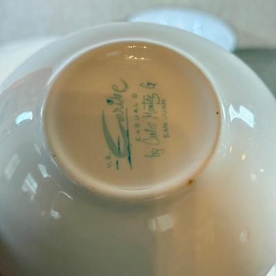 LOT 161K: MCM Snowflake Dishes w/ Corelle Plates & Bowls