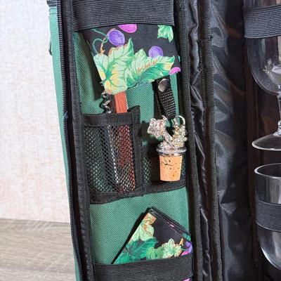 LOT 163L: NIP Champagne Glasses, Variety of Glassware & Ready to Go Wine Picnic Set
