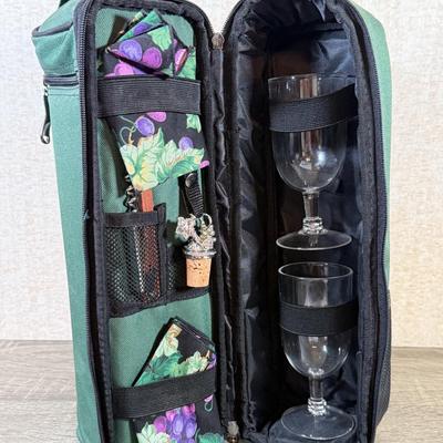 LOT 163L: NIP Champagne Glasses, Variety of Glassware & Ready to Go Wine Picnic Set