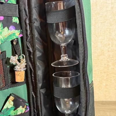 LOT 163L: NIP Champagne Glasses, Variety of Glassware & Ready to Go Wine Picnic Set