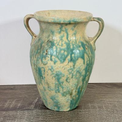 LOT 165L: Pottery Collection: Pink Vase, Double Handle Vase, Stoneware Bowls & Flower Frogs