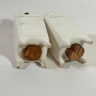 LOT 166K: Miniature Metal Coal Stove w/ Salt & Pepper Shakers and Magic Lantern Slides