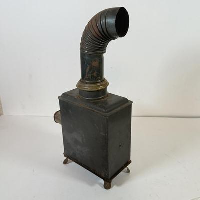 LOT 166K: Miniature Metal Coal Stove w/ Salt & Pepper Shakers and Magic Lantern Slides
