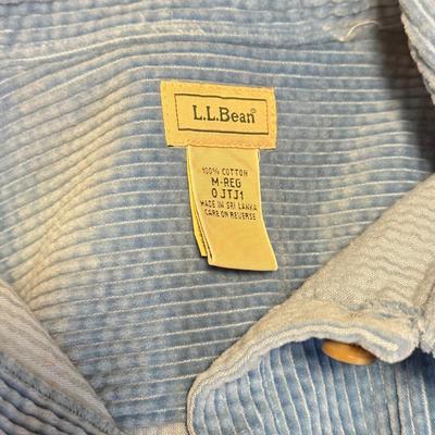 LOT 171X: Casual L. L. Bean Shirts: Yellow Collared Short Sleeve NIP, Blue Flannel, Blue Corduroy Button Up & Polo Shirts