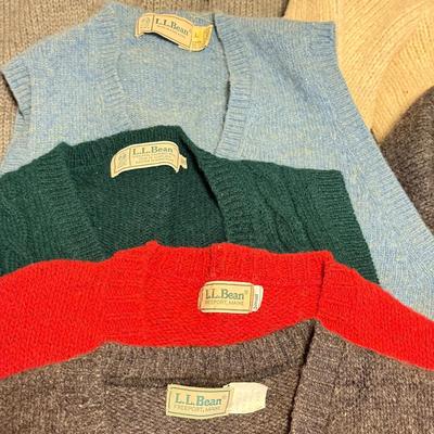 LOT 173X: L. L. Bean Sweater Vests, Zip Ups & Cardigans