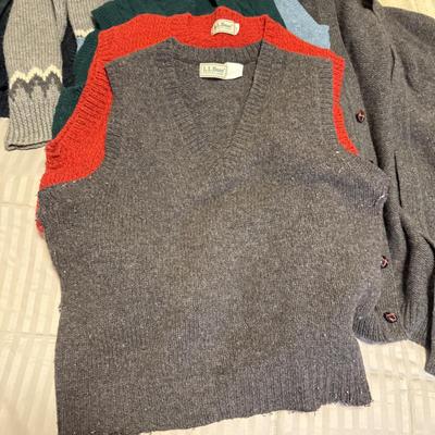 LOT 173X: L. L. Bean Sweater Vests, Zip Ups & Cardigans