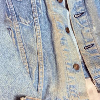 LOT 174X: Denim Collection: Worn Levi’s Jackets & L. L. Bean Ladies Size 12-14 Pants