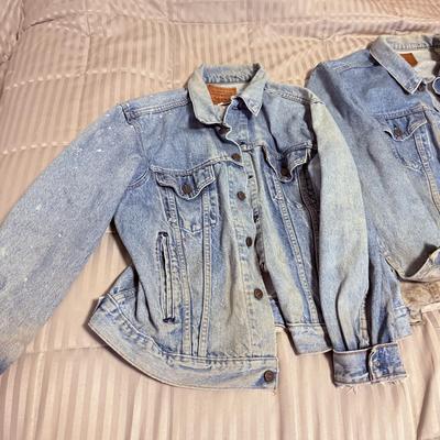 LOT 174X: Denim Collection: Worn Levi’s Jackets & L. L. Bean Ladies Size 12-14 Pants