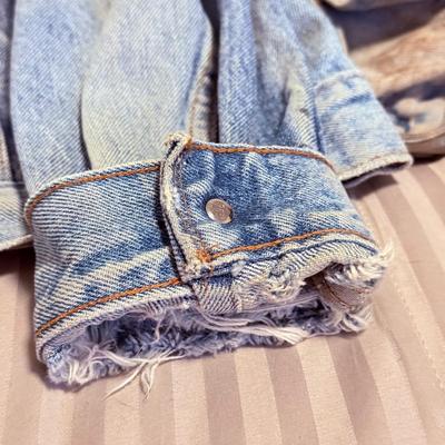 LOT 174X: Denim Collection: Worn Levi’s Jackets & L. L. Bean Ladies Size 12-14 Pants