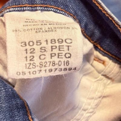 LOT 174X: Denim Collection: Worn Levi’s Jackets & L. L. Bean Ladies Size 12-14 Pants