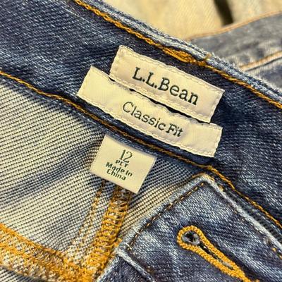 LOT 174X: Denim Collection: Worn Levi’s Jackets & L. L. Bean Ladies Size 12-14 Pants