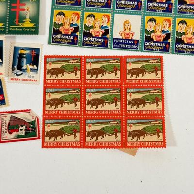 LOT 177K: Collection of Vintage Christmas Stamps dating back to 1930s