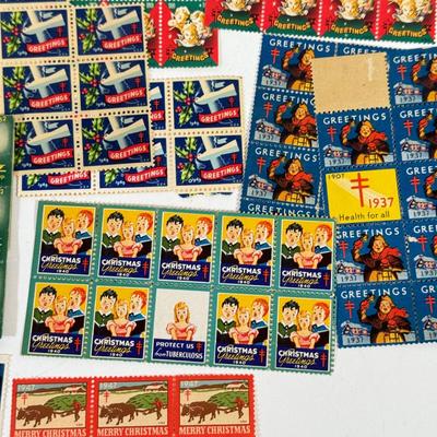 LOT 177K: Collection of Vintage Christmas Stamps dating back to 1930s