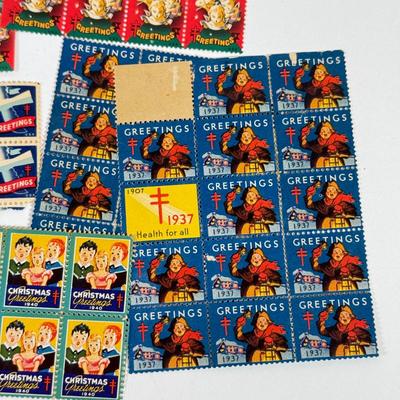 LOT 177K: Collection of Vintage Christmas Stamps dating back to 1930s