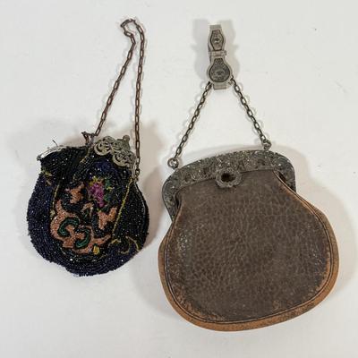 LOT 179K: Pair of Vintage Purses: Beaded & Wild Steel Leather