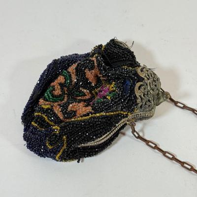 LOT 179K: Pair of Vintage Purses: Beaded & Wild Steel Leather