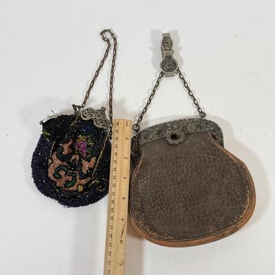 LOT 179K: Pair of Vintage Purses: Beaded & Wild Steel Leather