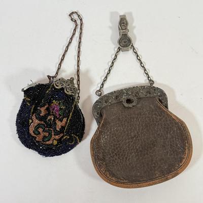 LOT 179K: Pair of Vintage Purses: Beaded & Wild Steel Leather