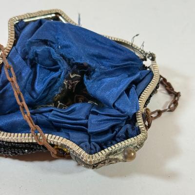 LOT 179K: Pair of Vintage Purses: Beaded & Wild Steel Leather