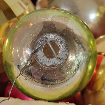 LOT 188L: Vintage Holiday Ball Ornaments Made in USA, Shiny Brite and More
