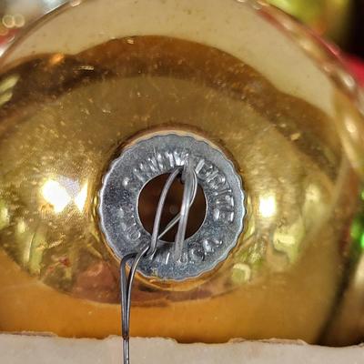 LOT 188L: Vintage Holiday Ball Ornaments Made in USA, Shiny Brite and More