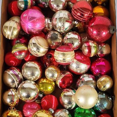 LOT 188L: Vintage Holiday Ball Ornaments Made in USA, Shiny Brite and More