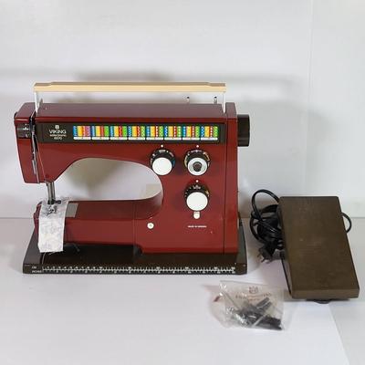 LOT 189: Vintage Sweden Husqvarna Sewing Machine with Pedal and Carrying Case