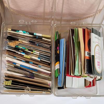 LOT 190L: Mutliple Containers of Various Vintage Sewing Tools Including Thread, Needles and More