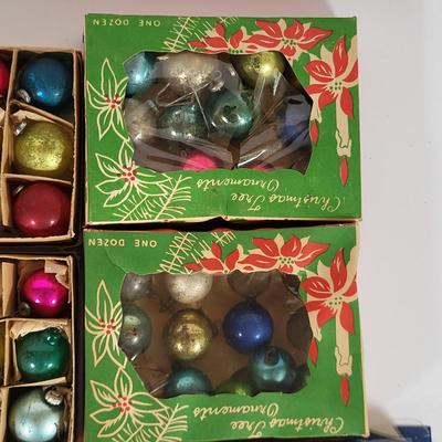 LOT 191L: Vintage Holiday Ball Ornament in Orignal Boxes by Shiny Brite and More