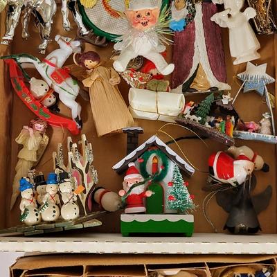 LOT 196L: Three Boxes of Assorted Vintage Holiday Decorations and Ornaments