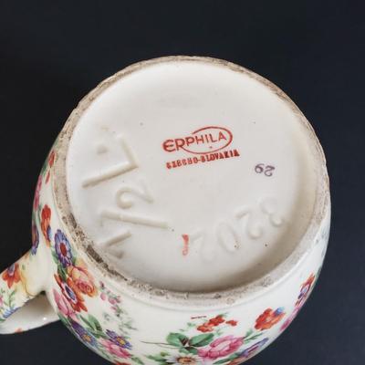 LOT 198L: Hand Painted Nippon, Erphila Floral Chintz Pitcher & More