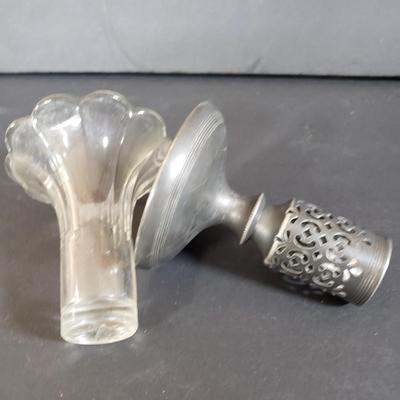LOT 200L: Silver Overlay Lily of the Valley Set, EAPG Molasses Pourer, ABP Mustard Jar & More