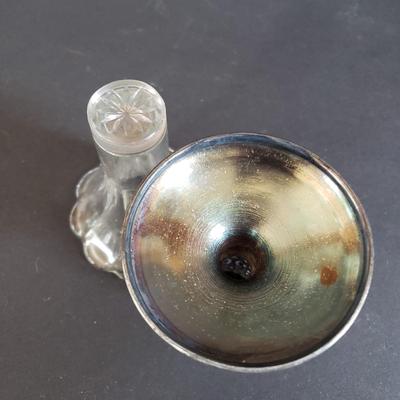 LOT 200L: Silver Overlay Lily of the Valley Set, EAPG Molasses Pourer, ABP Mustard Jar & More