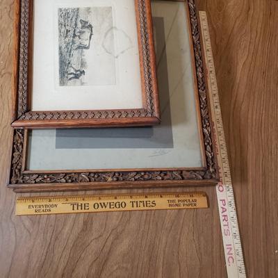 LOT 201P: Set of 3 Antique Hand Carved Wooden Frames