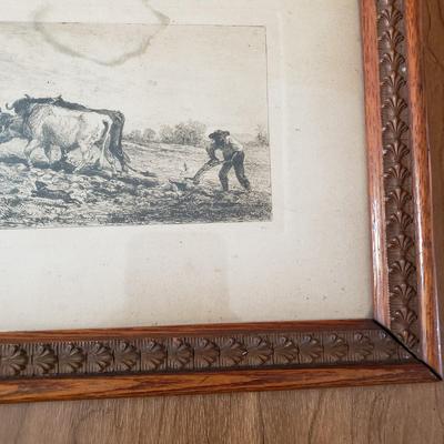 LOT 201P: Set of 3 Antique Hand Carved Wooden Frames