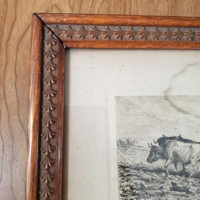 LOT 201P: Set of 3 Antique Hand Carved Wooden Frames