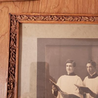 LOT 201P: Set of 3 Antique Hand Carved Wooden Frames