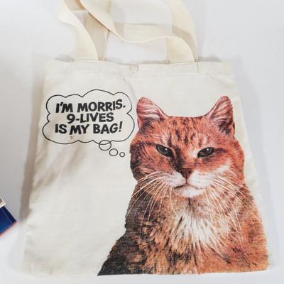 LOT 208L: Vintage Morris the Cat Canvas Bag, Unopened Puzzle, Cat Books
