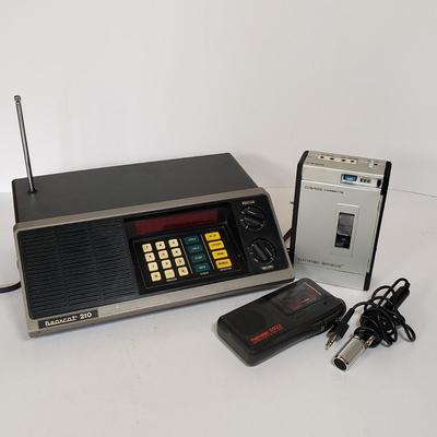 LOT 210L: Bearcat 210 Scanner Radio & Vintage Hand Held Recorders