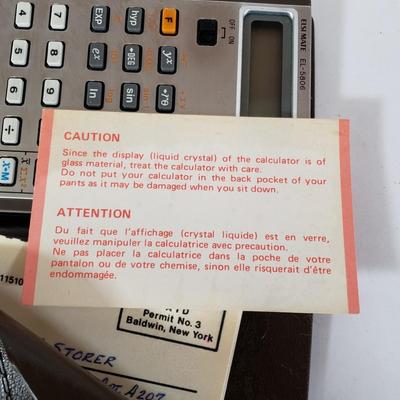 LOT 211L: Vintage Calculators; Sharp Elsi Mate & Texas Instruments