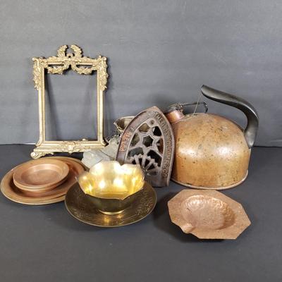 LOT 219P: Collection of Brass, Copper, Cast Iron by Griswold Revereware Copper Teapot & More