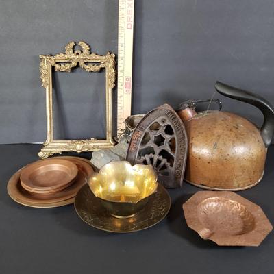 LOT 219P: Collection of Brass, Copper, Cast Iron by Griswold Revereware Copper Teapot & More