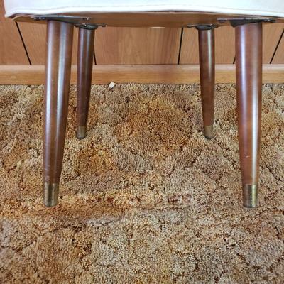 LOT 220P: Tiered Wooden Adjustable Plant Stand, MCM Style Footrest, 3D Cat Wastebasket