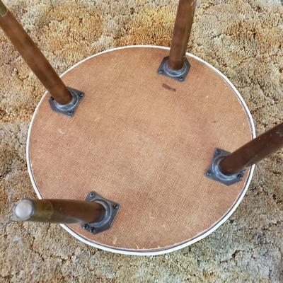 LOT 220P: Tiered Wooden Adjustable Plant Stand, MCM Style Footrest, 3D Cat Wastebasket