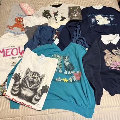 LOT 226X: Meow! Collection of Cat Sweaters, T-Shirts & More